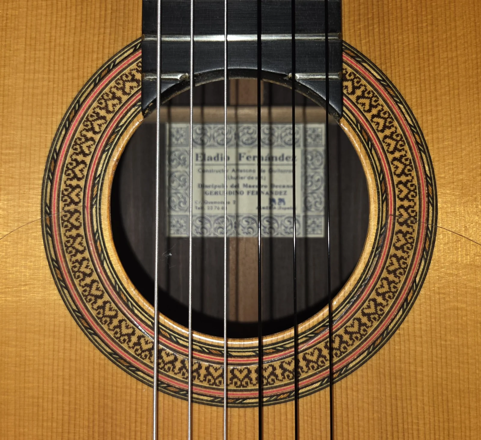 El Hermano · rosette and Eladio Fernández label, Discípulo del Maestro Decano Gerundino Fernández, Quemadero 2, Almería